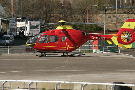 Helicopter at the City Heliport at SECC