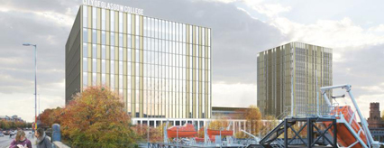 Impression of how the Riverside Campus will look from the River Clyde