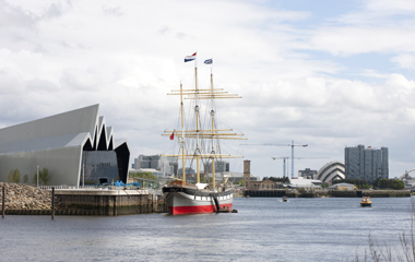 The Tall Ship outside at the Riverside Museum