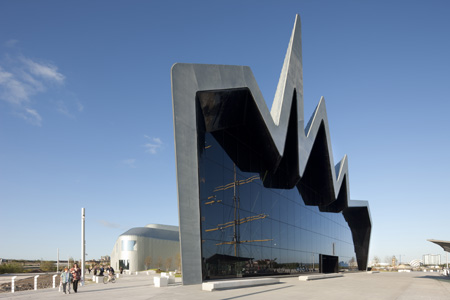 The striking facade of the Riverside Museum