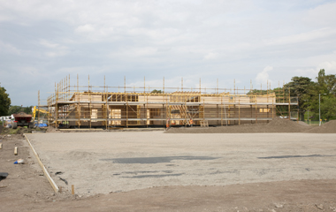 The clubhouse under construction