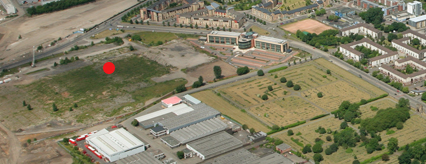 Aerial view of the Cathcart Road site
