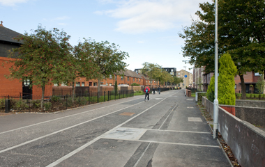 The new cycle path in Govan is finished