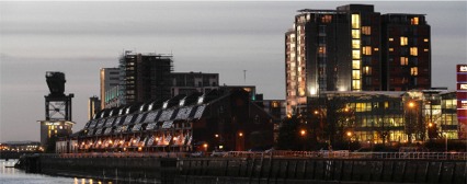 Finnieston viewed from across river at night