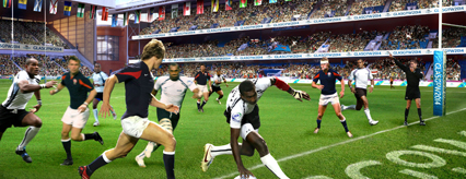 Rugby 7s at the Commonwealth Games, courtesy of Designhive/Glasgow 2014
